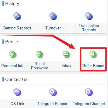Step 02 - Click on Refer Bonus